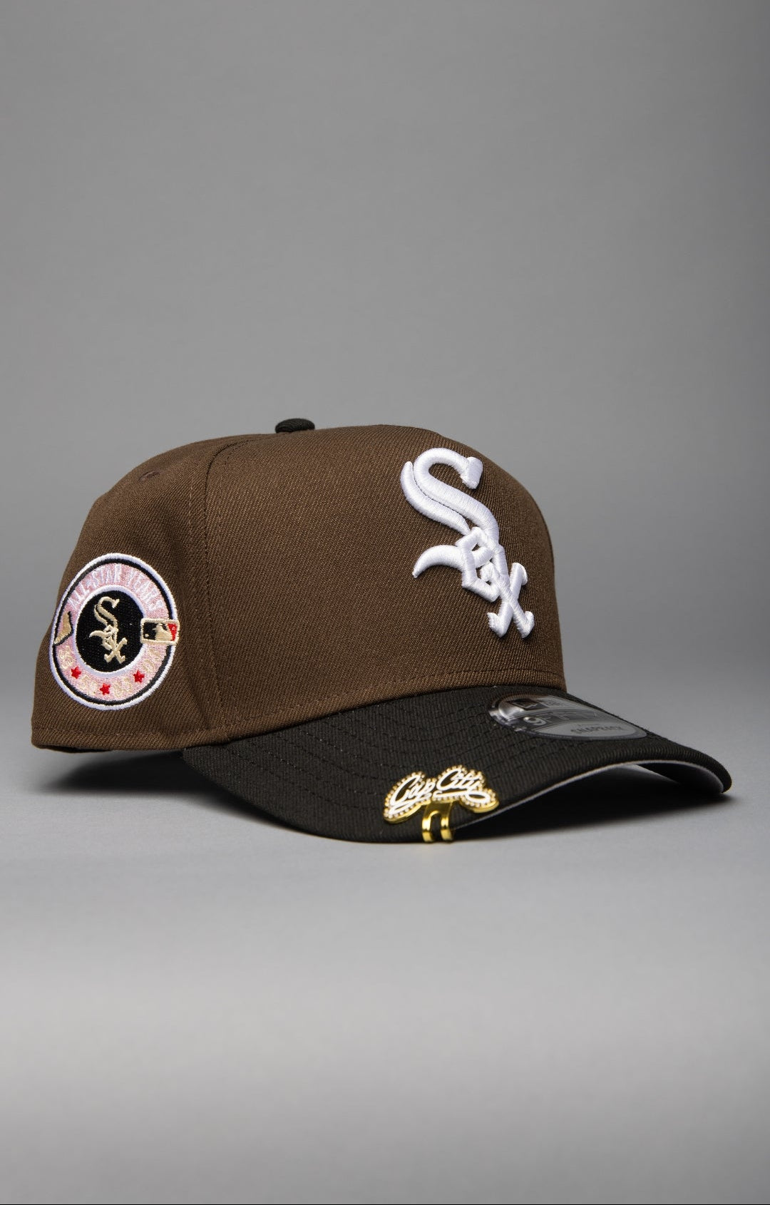 NEW ERA 9FIFTY A-FRAME BROWN/BLACK CHICAGO WHITE SOX SNAPBACK W/ ALL STAR YEARS SIDE PATCH