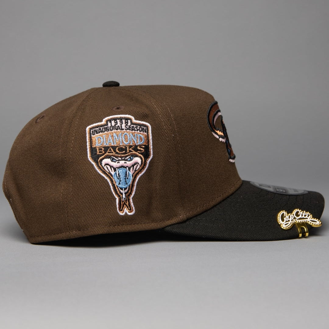 NEW ERA 9FIFTY A-FRAME BROWN/BLACK ARIZONA DIAMONDBACKS SNAPBACK W/ 1998 INAUGURAL SEASON SIDE PATCH