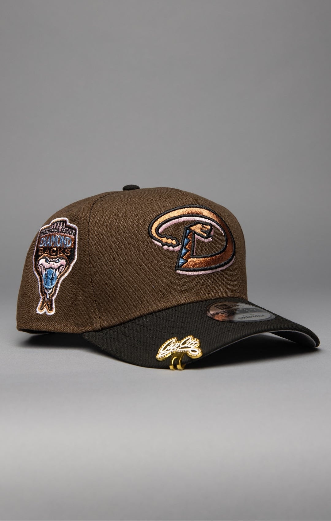 NEW ERA 9FIFTY A-FRAME BROWN/BLACK ARIZONA DIAMONDBACKS SNAPBACK W/ 1998 INAUGURAL SEASON SIDE PATCH