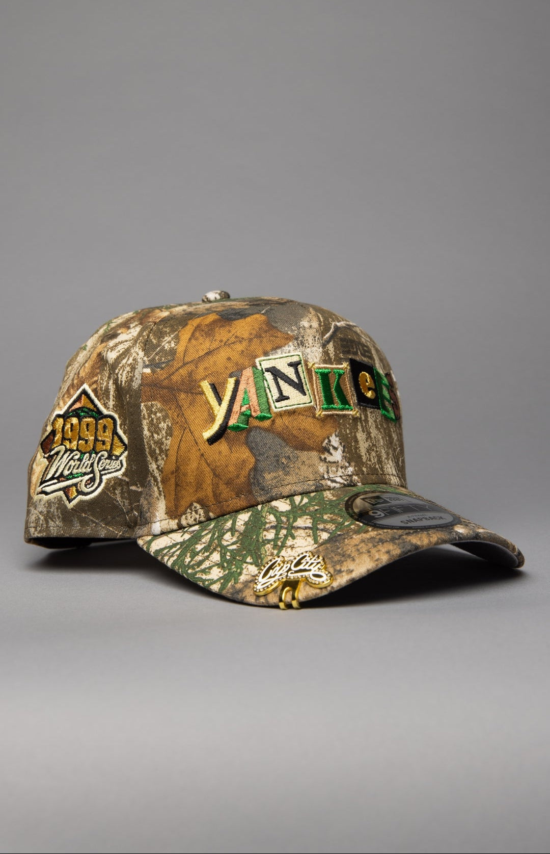NEW ERA 9FIFTY A-FRAME REALTREE NEW YORK YANKEES W/ 1999 WORLD SERIES SIDE PATCH