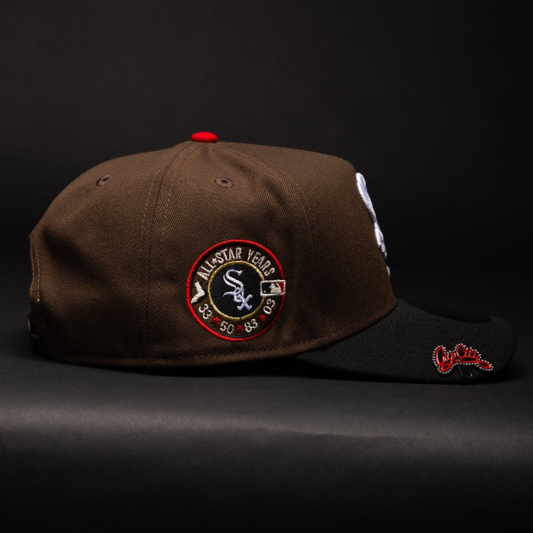 NEW ERA 9FIFTY A-FRAME BROWN/BLACK CHICAGO WHITE SOX SNAPBACK W/ ALL STAR YEARS SIDE PATCH