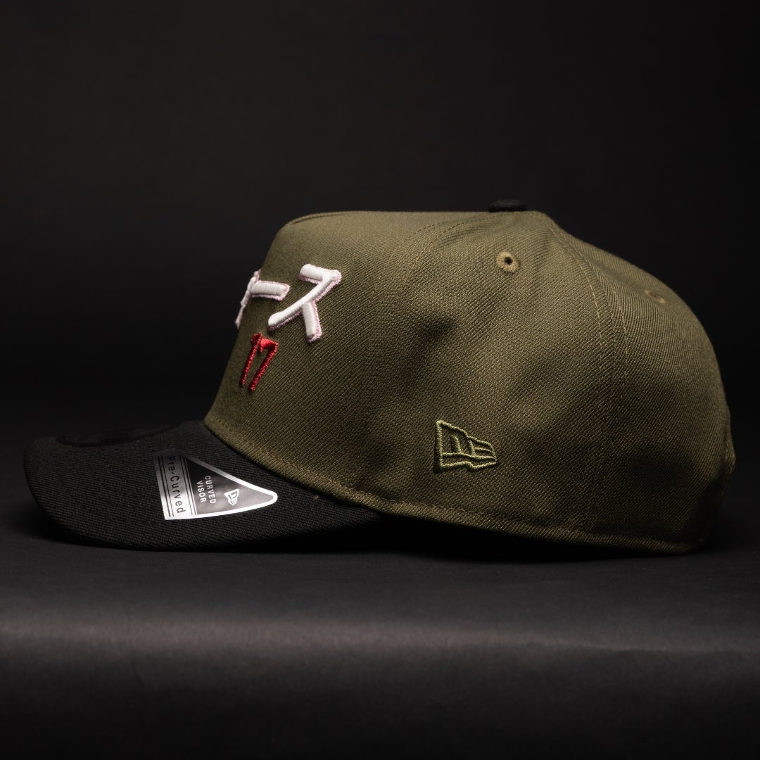 NEW ERA 9FIFTY A-FRAME OLIVE/BLACK LOS ANGELES DODGERS JAPANESE SCRIPT W/ SHOHEI OHTANI SIDE PATCH
