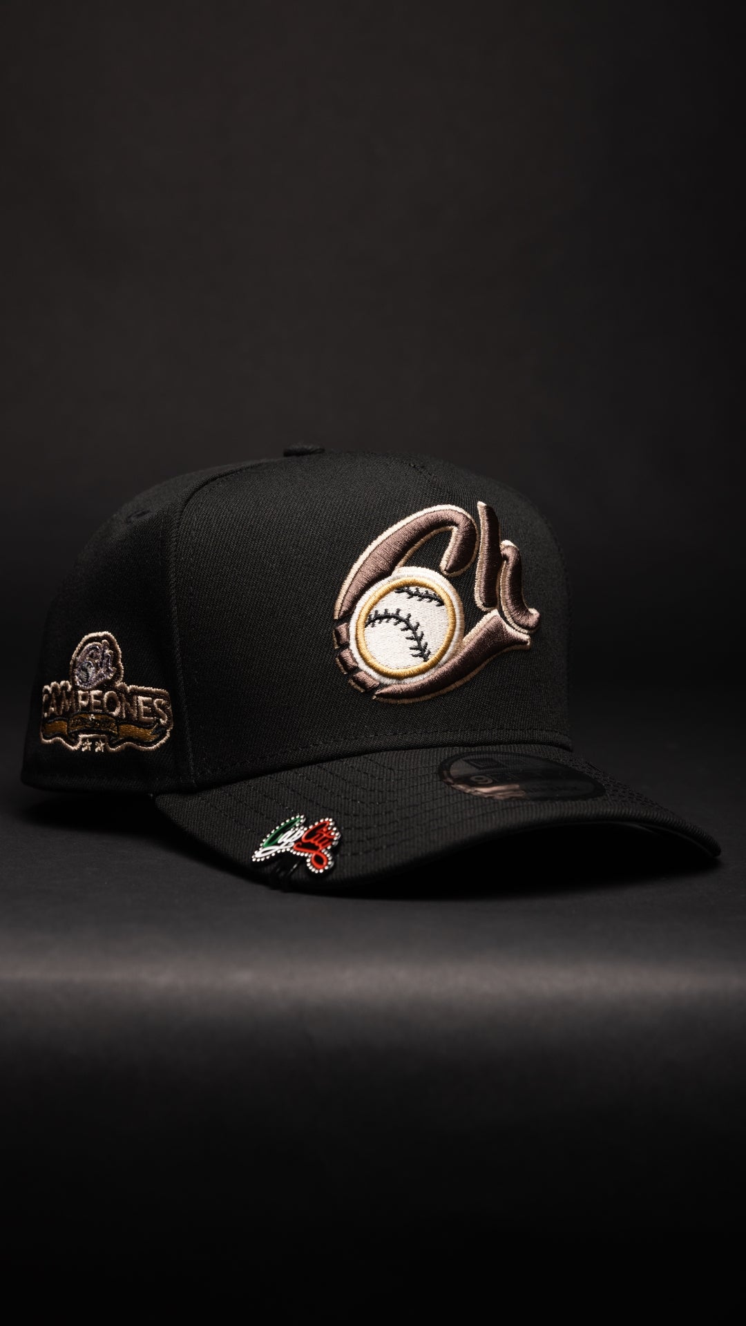 NEW ERA 9FIFTY A-FRAME BLACK CHARROS DE JALISCO SNAPBACK W/ CAMPEONES SIDE PATCH