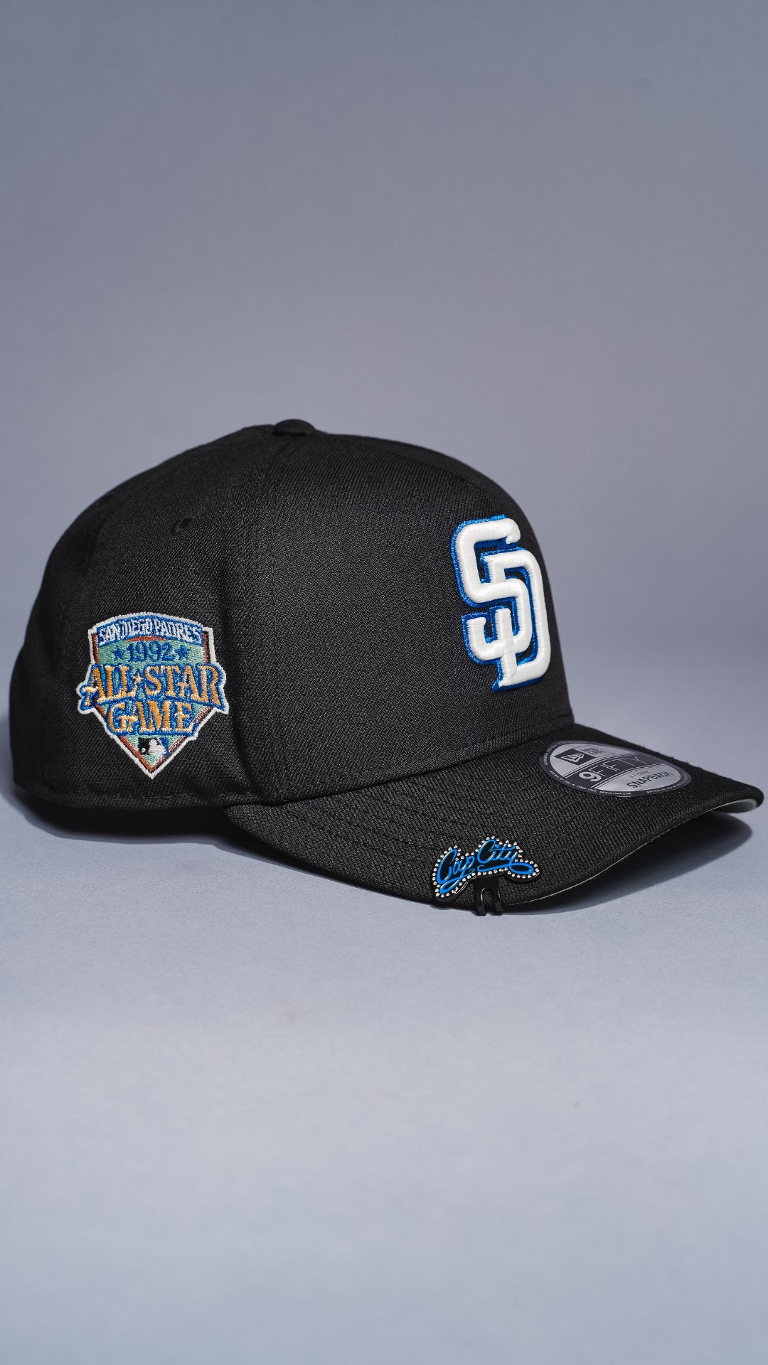 NEW ERA 9FIFTY A-FRAME BLACK SAN DIEGO PADRES SNAPBACK W/ ALL STAR GAME SIDE PATCH
