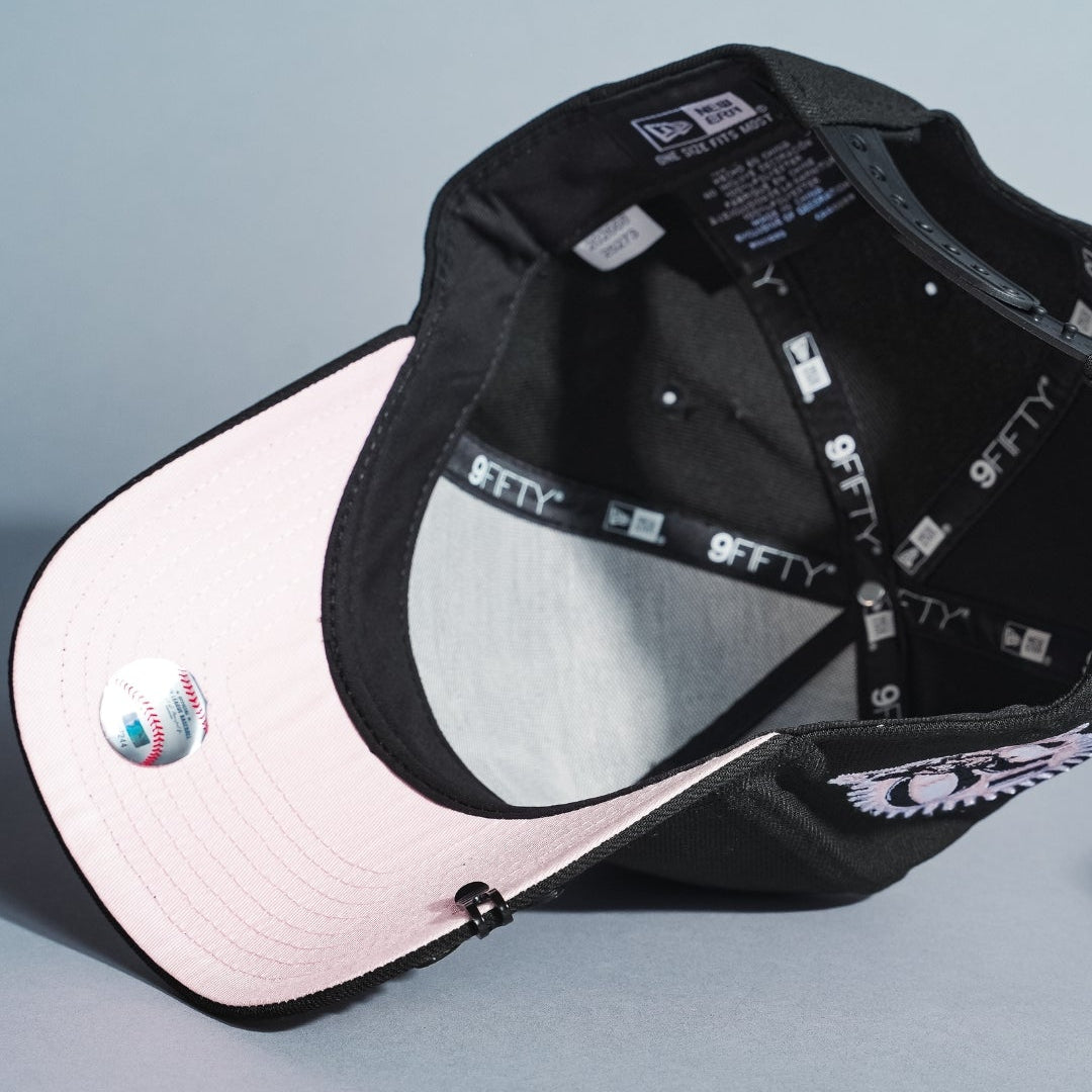 NEW ERA 9FIFTY A-FRAME BLACK BALTIMORE ORIOLES SNAPBACK W/ 50TH ANNIVERSARY SIDE PATCH