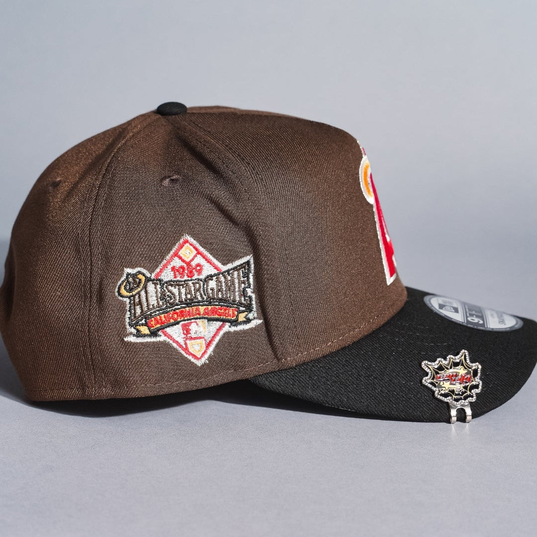 NEW ERA 9FIFTY A-FRAME BROWN/BLACK ANAHEIM ANGELS SNAPBACK W/ ALL STAR GAME SIDE PATCH