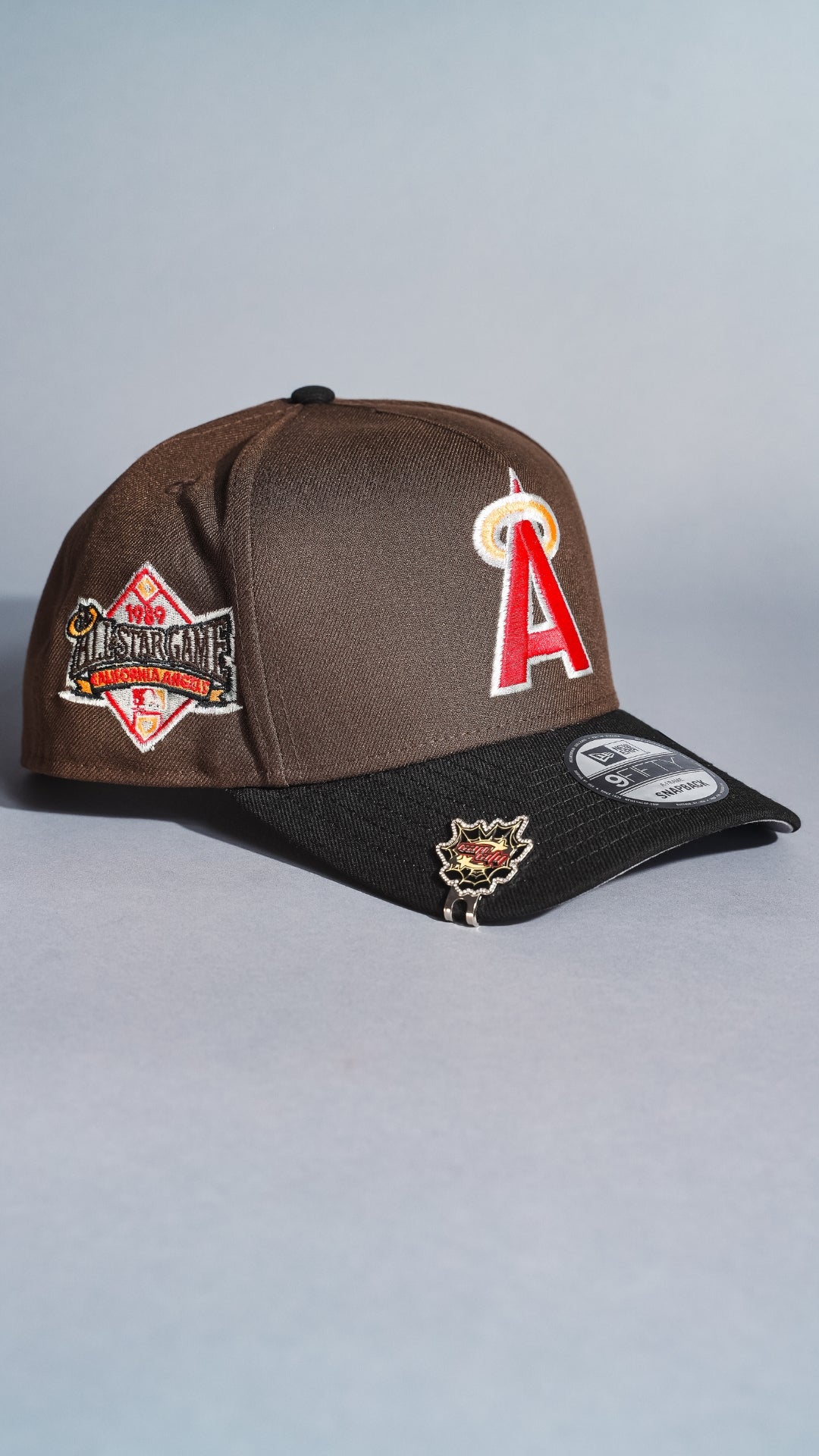 NEW ERA 9FIFTY A-FRAME BROWN/BLACK ANAHEIM ANGELS SNAPBACK W/ ALL STAR GAME SIDE PATCH
