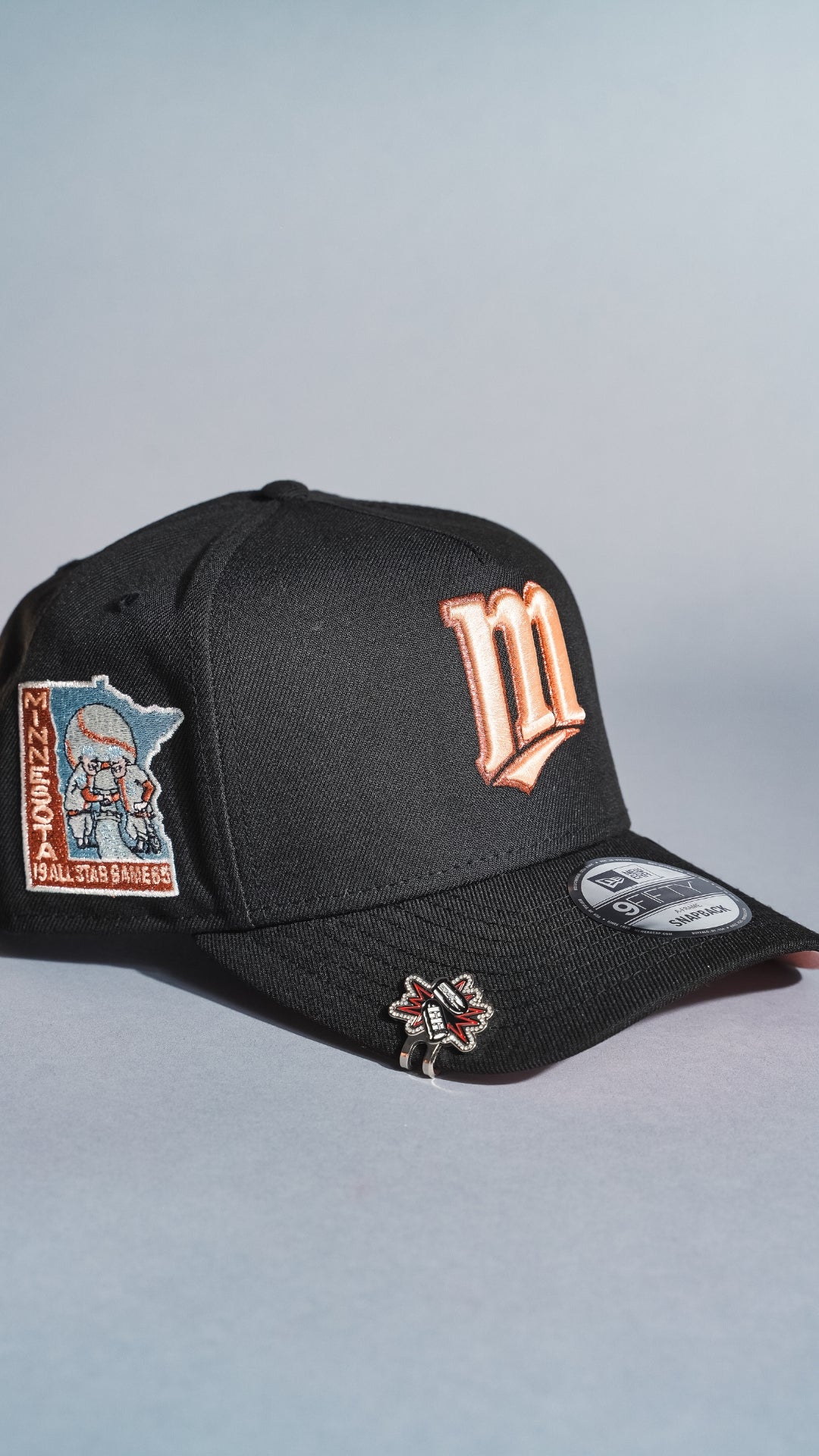 NEW ERA 9FIFTY A-FRAME BLACK MINNESOTA TWINS SNAPBACK W/ ALL STAR GAME SIDE PATCH