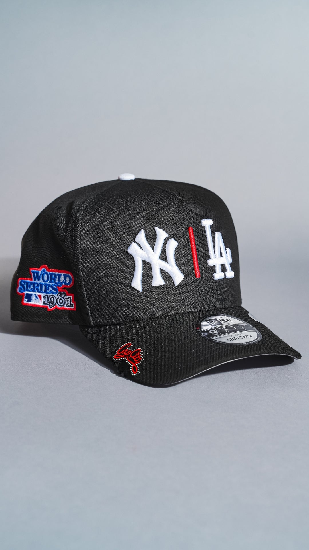 NEW ERA 9FIFTY A-FRAME BLACK NEW YORK YANKEES X LOS ANGELES DODGERS W/ 1981 WORLD SERIES SIDE PATCH