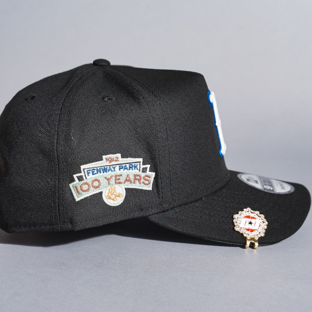 NEW ERA 9FIFTY A-FRAME BLACK BOSTON RED SOX SNAPBACK W/ 100TH ANNIVERSARY SIDE PATCH
