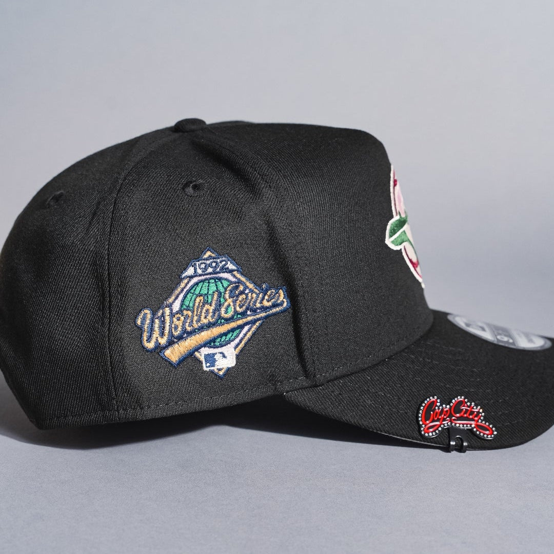 NEW ERA 9FIFTY A-FRAME BLACK TORONTO BLUE JAYS SNAPBACK W/ 1992 WORLD SERIES SIDE PATCH