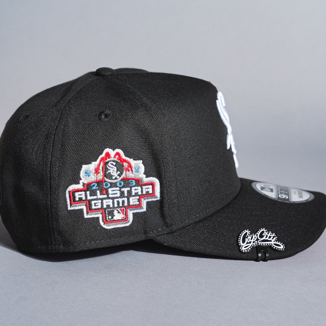 NEW ERA 9FIFTY A-FRAME BLACK CHICAGO WHITE SOX SNAPBACK W/ 2003 ALL STAR GAME SIDE PATCH