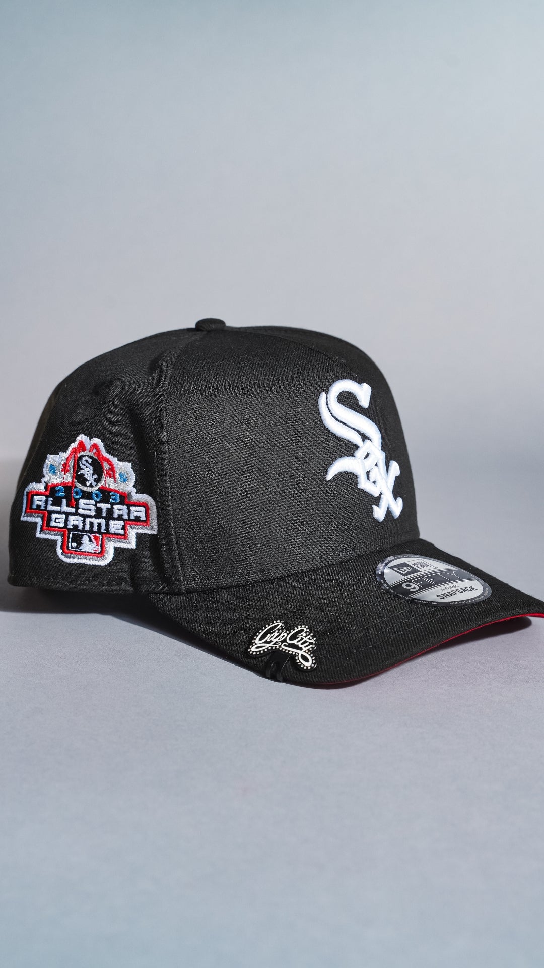 NEW ERA 9FIFTY A-FRAME BLACK CHICAGO WHITE SOX SNAPBACK W/ 2003 ALL STAR GAME SIDE PATCH