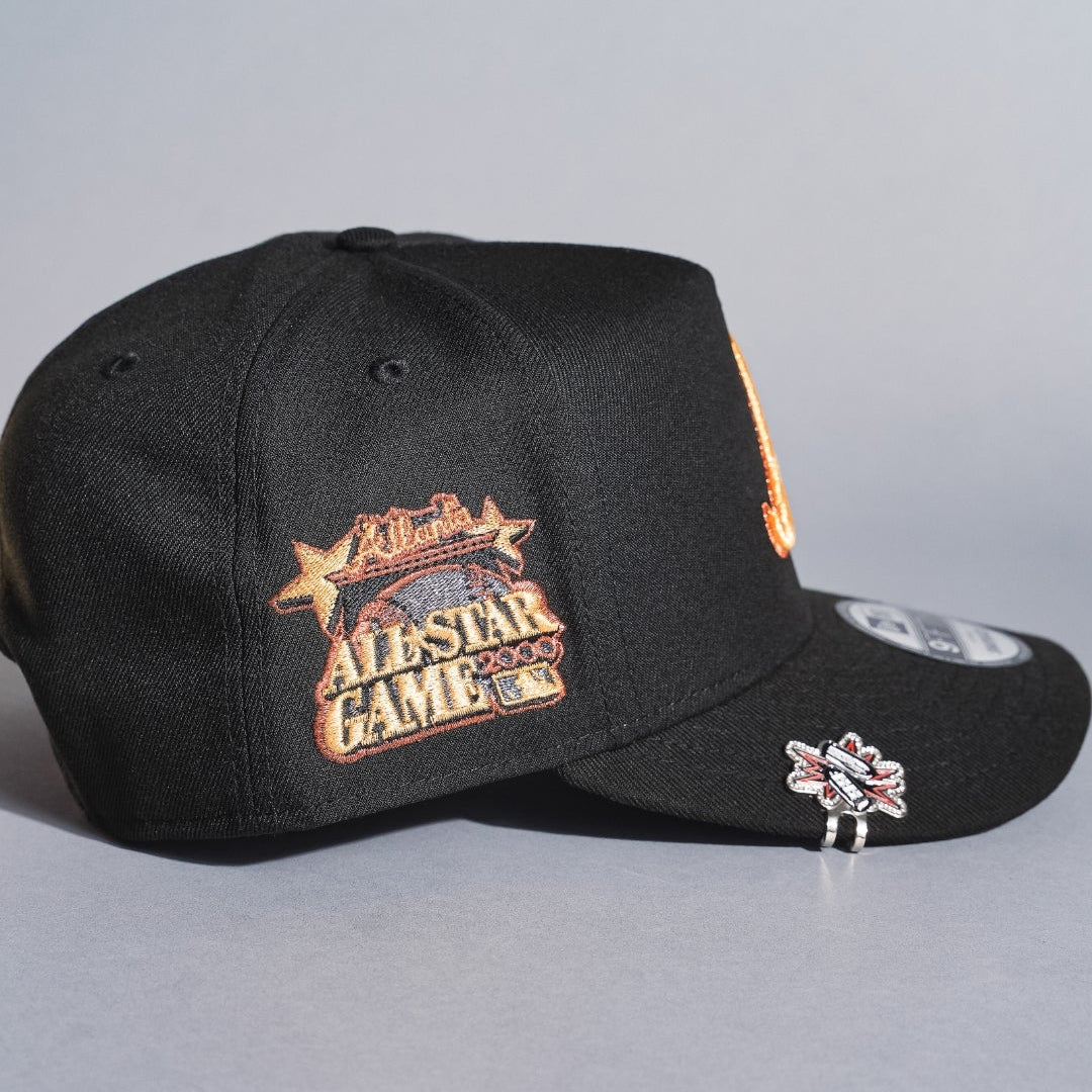 NEW ERA 9FIFTY A-FRAME BLACK ATLANTA BRAVES SNAPBACK W/ 2000 ALL STAR GAME SIDE PATCH