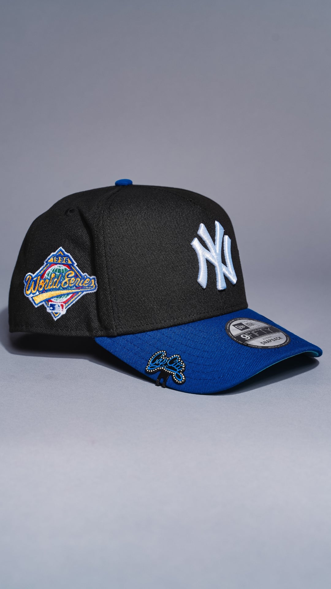 NEW ERA 9FIFTY A-FRAME BLACK/BLUE NEW YORK YANKEES SNAPBACK W/1996 WORLD SERIES SIDE PATCH