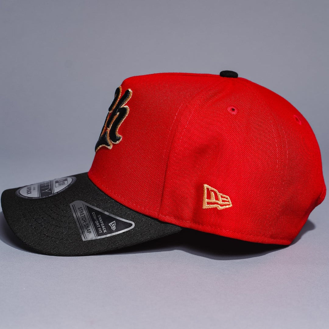 New Era 9FIFTY A-FRAME Dark Red/Black Charros De Jalisco Snapback W/ M
