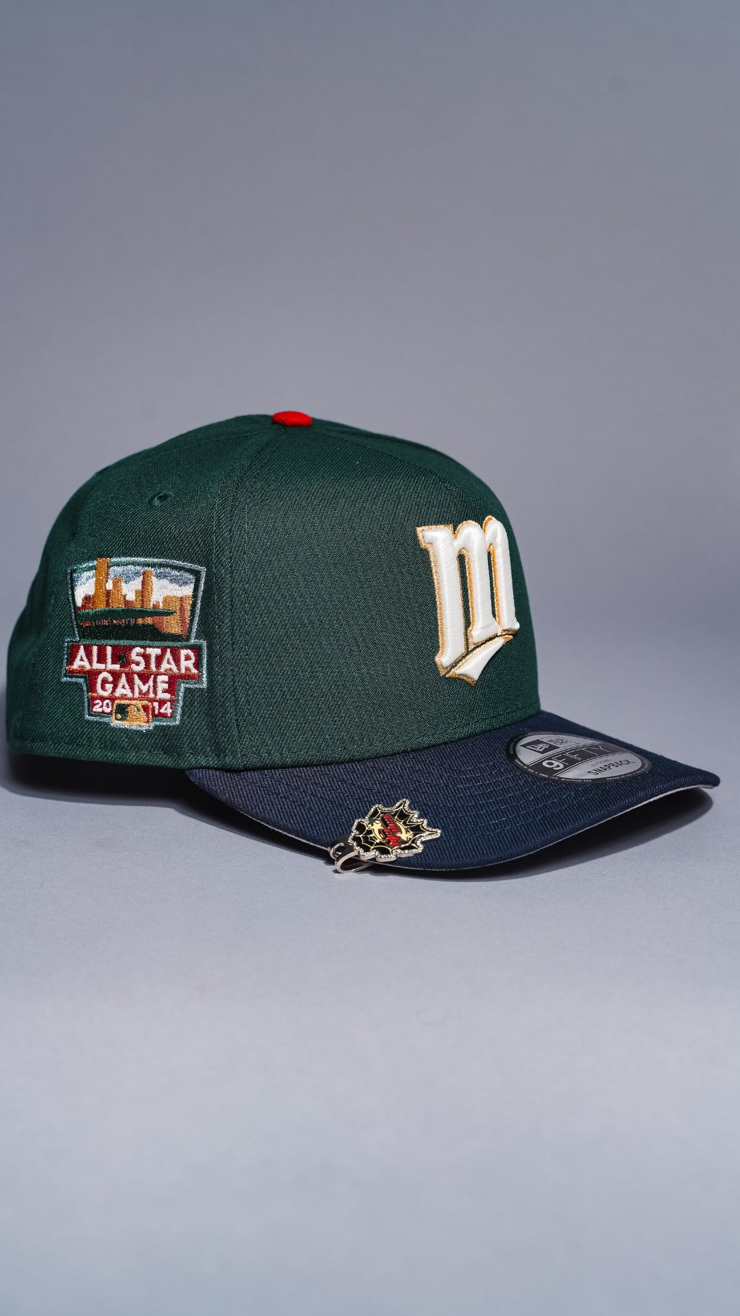 NEW ERA 9FIFTY A-FRAME FOREST GREEN/NAVY MINNESOTA TWINS SNAPBACK W/ALL STAR GAME SIDE PATCH