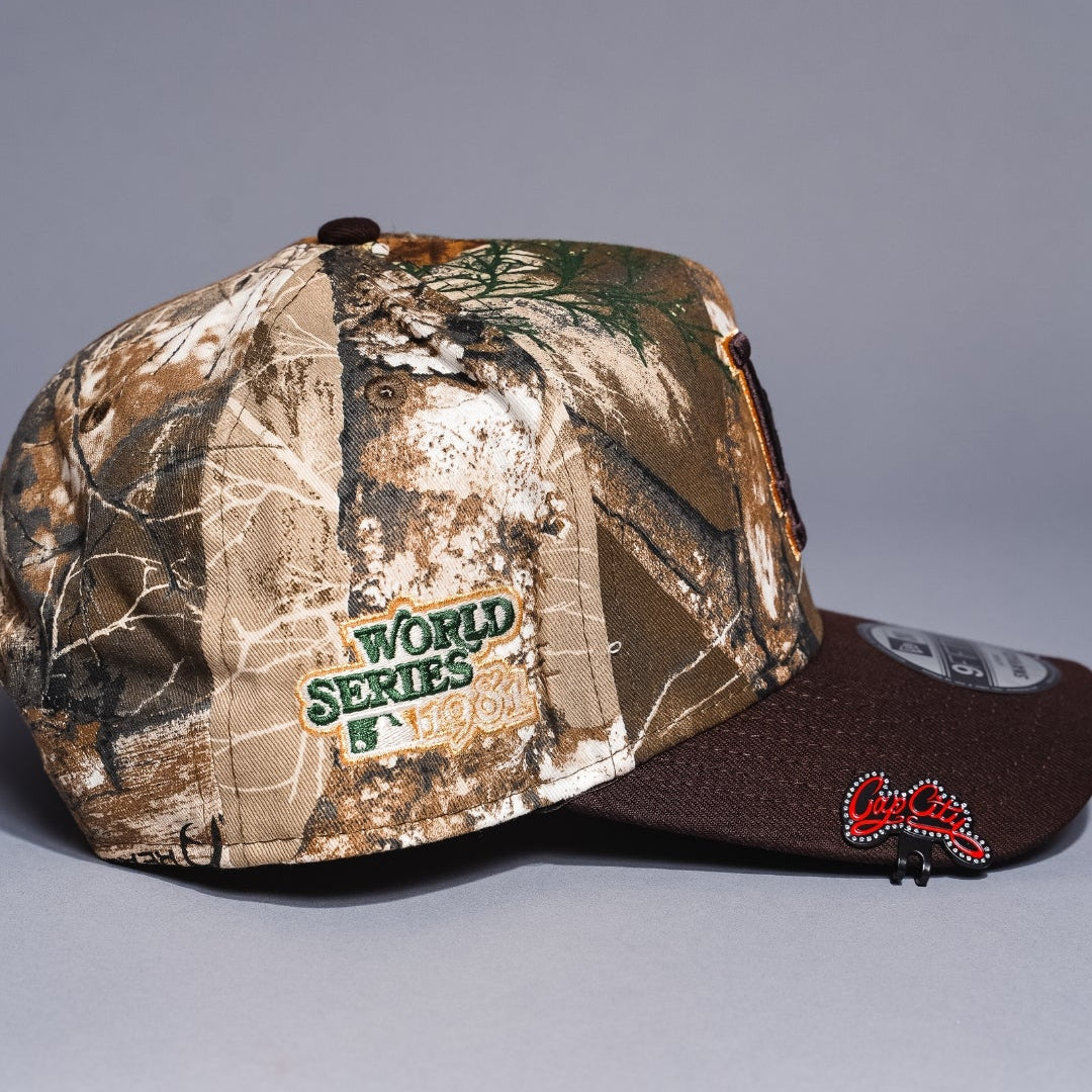 NEW ERA 9FIFTY A-FRAME REALTREE/BROWN LOS ANGELES DODGERS SNAPBACK W/ 1981 WORLD SERIES SIDE PATCH