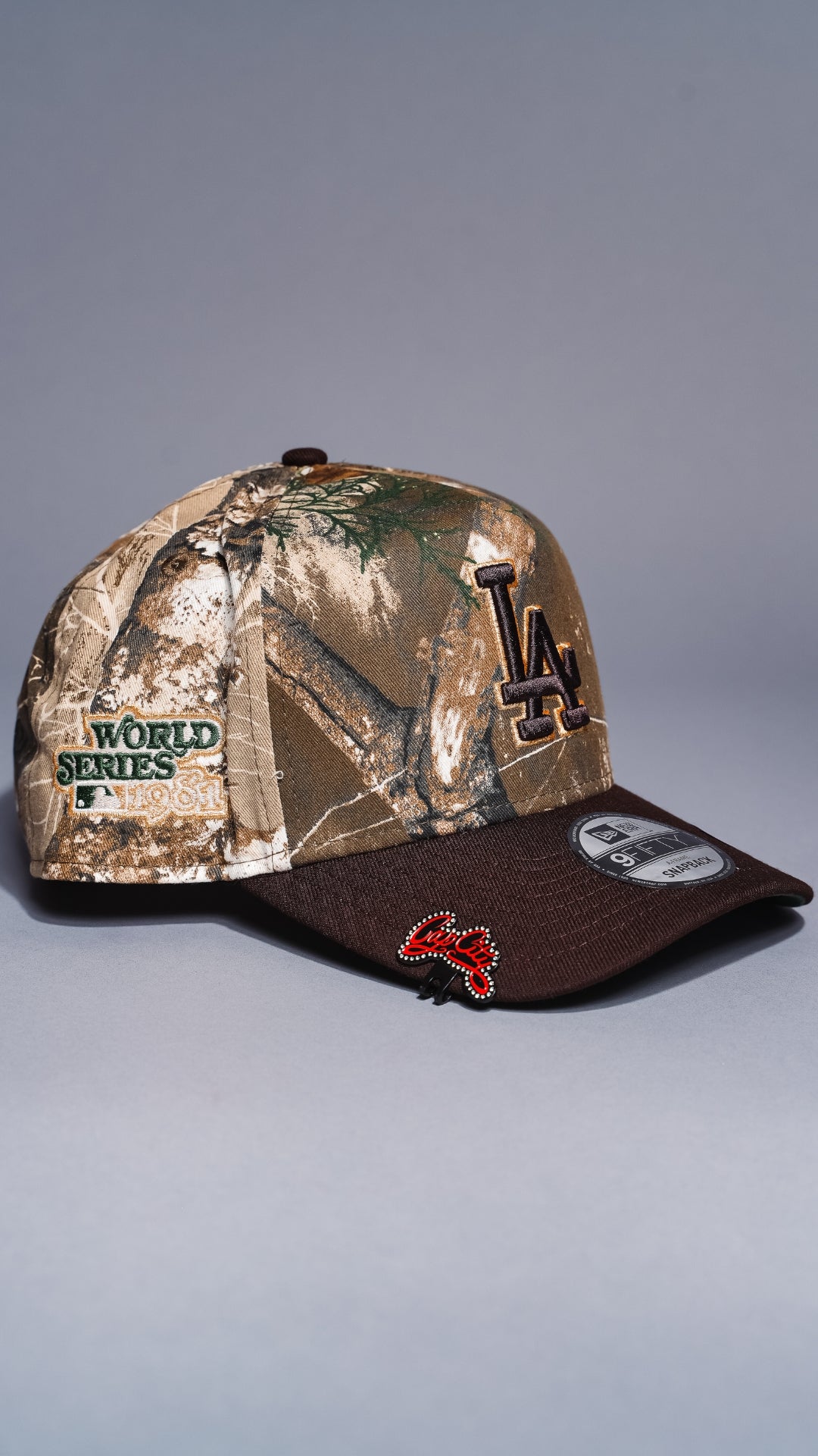 NEW ERA 9FIFTY A-FRAME REALTREE/BROWN LOS ANGELES DODGERS SNAPBACK W/ 1981 WORLD SERIES SIDE PATCH