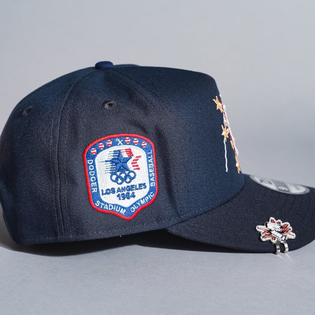 NEW ERA 9FIFTY A-FRAME DARK NAVY LOS ANGELES DODGERS SNAPBACK W/ 1984 OLUMPIC SIDE PATCH