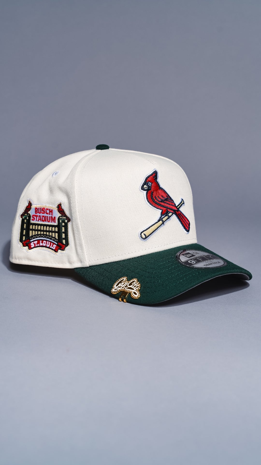 NEW ERA 9FIFTY A-FRAME BLACK ST LOUIS CARDINALS SNAPBACK W/ BUSCH STADIUM SIDE PATCH