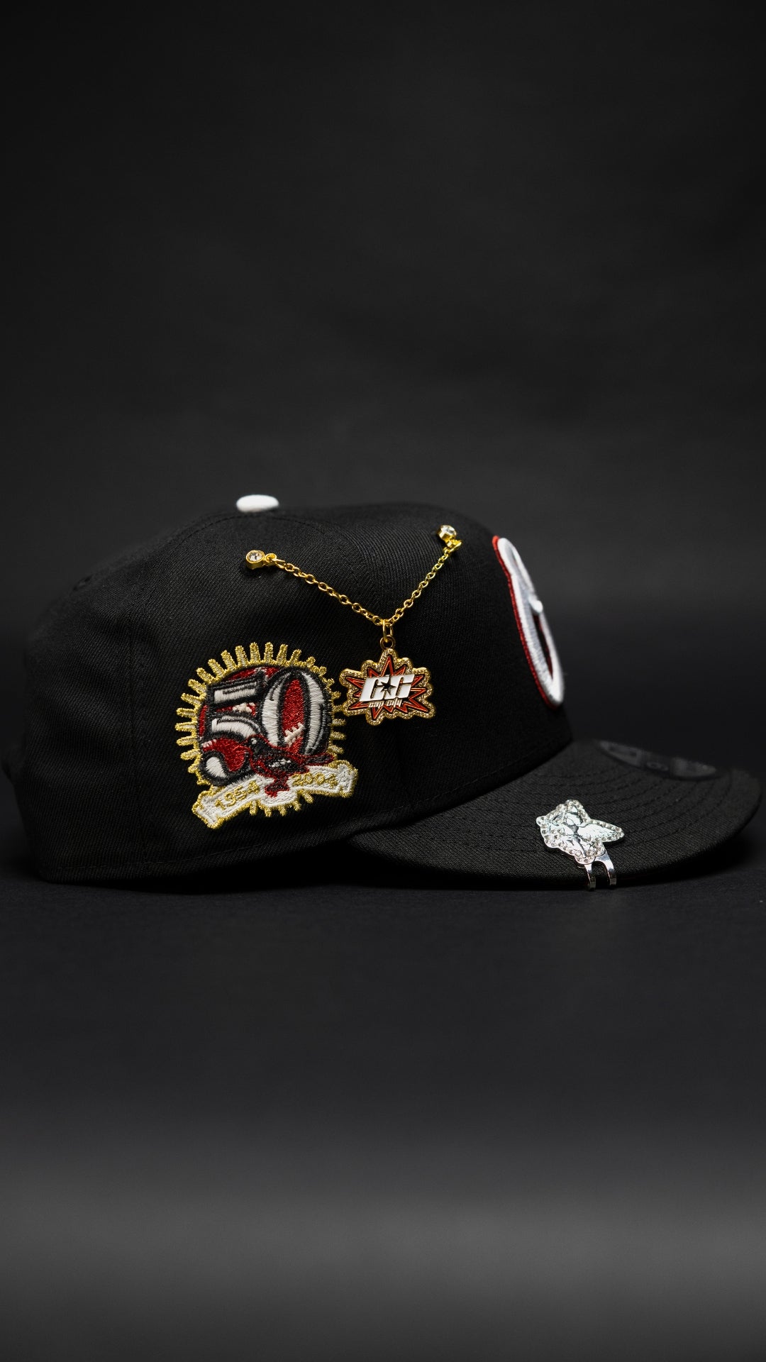 NEW ERA EXCLUSIVE 9FIFTY BLACK BALTIMORE ORIOLES SNAPBACK W/ 50H ANNIVERSARY SIDE PATCH