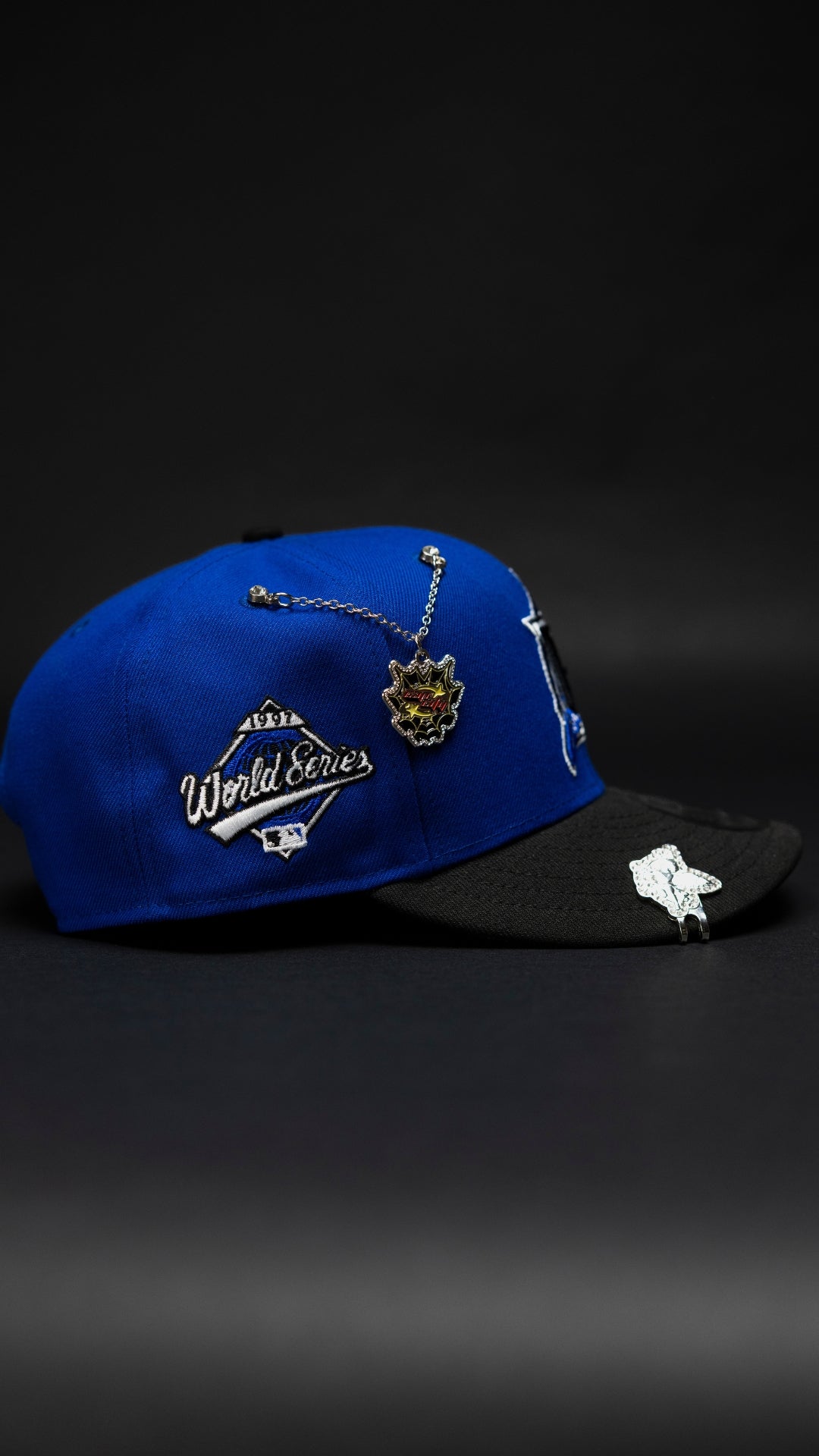 NEW ERA EXCLUSIVE 9FIFTY BLUE/BLACK FLORIDA MARLINS SNAPBACK W/ 1997 WORLD SERIES SIDE PATCH