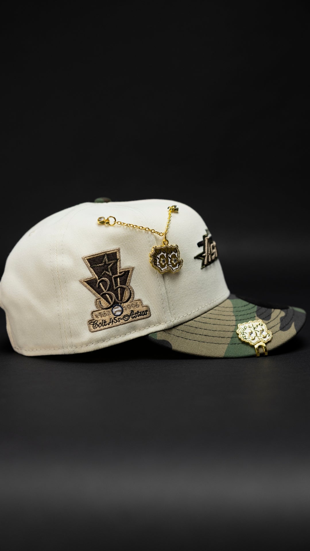 NEW ERA EXCLUSIVE 9FIFTY CHROME/CAMO HOUSTON ASTROS SNAPBACK W/ 35TH ANNIVERSARY SIDE PATCH