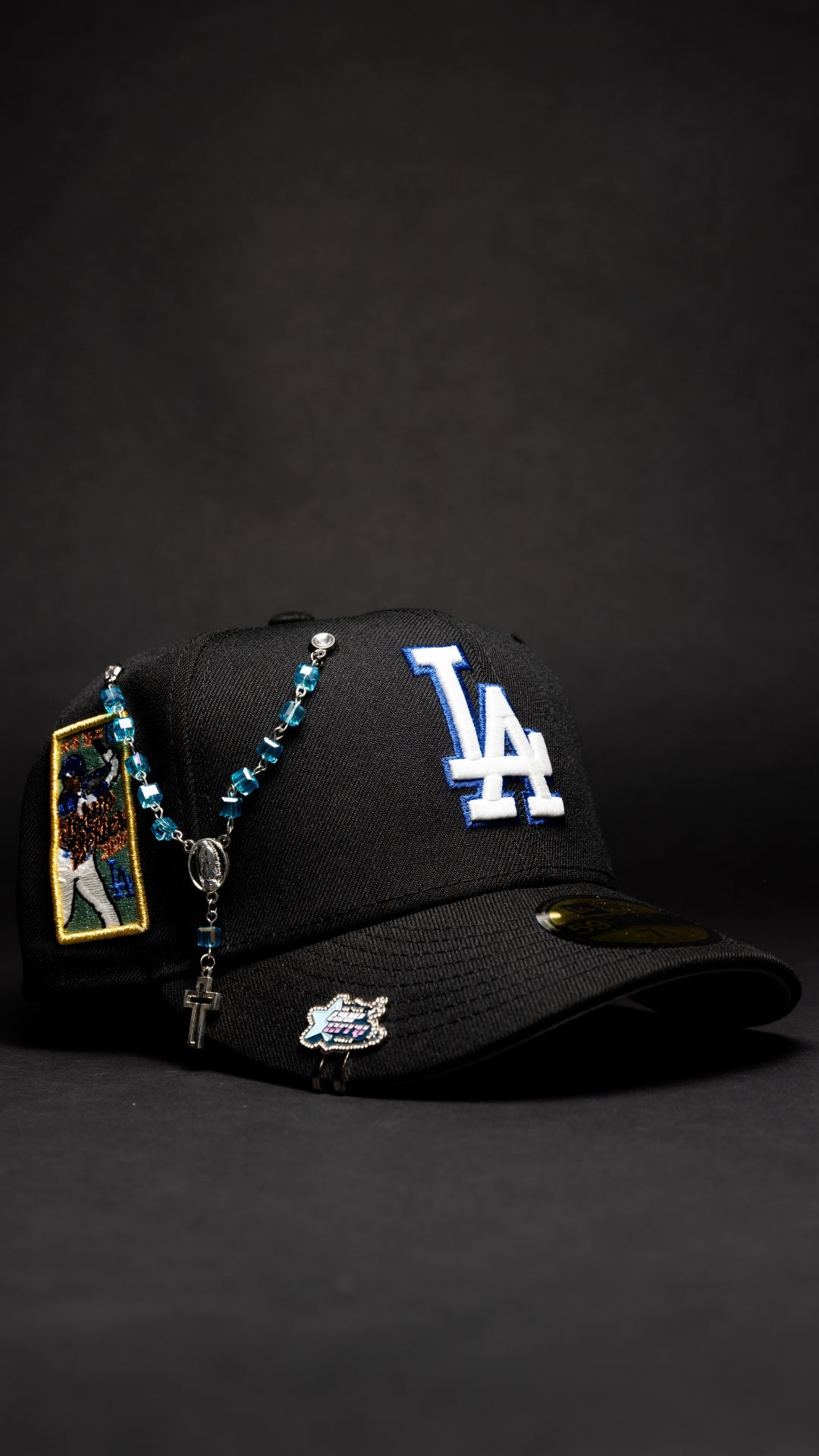NEW ERA EXCLUSIVE 59FIFTY BLACK LOS ANGELES DODGERS W/ TOKYO SERIES SIDE PATCH