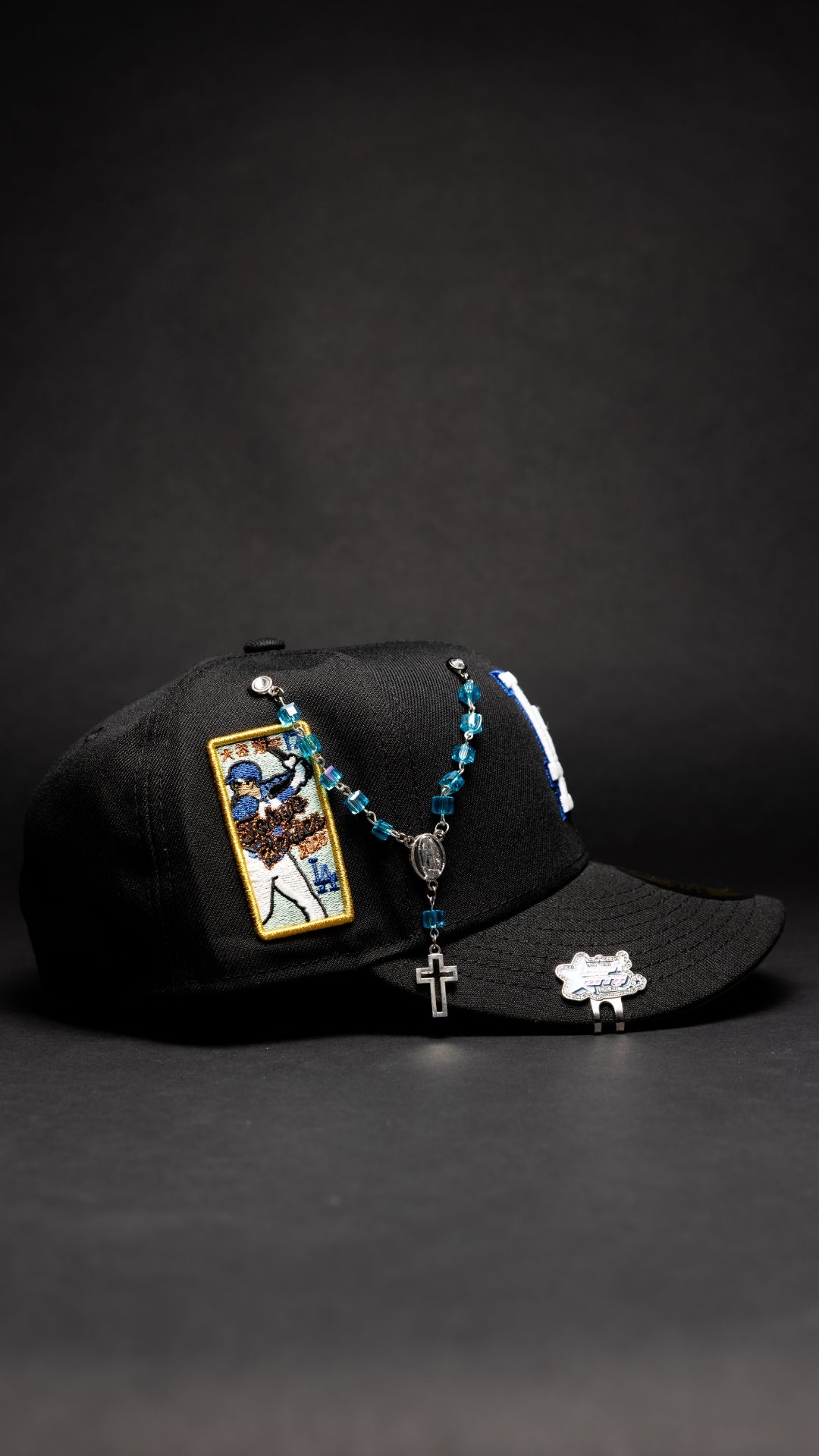 NEW ERA EXCLUSIVE 59FIFTY BLACK LOS ANGELES DODGERS W/ TOKYO SERIES SIDE PATCH