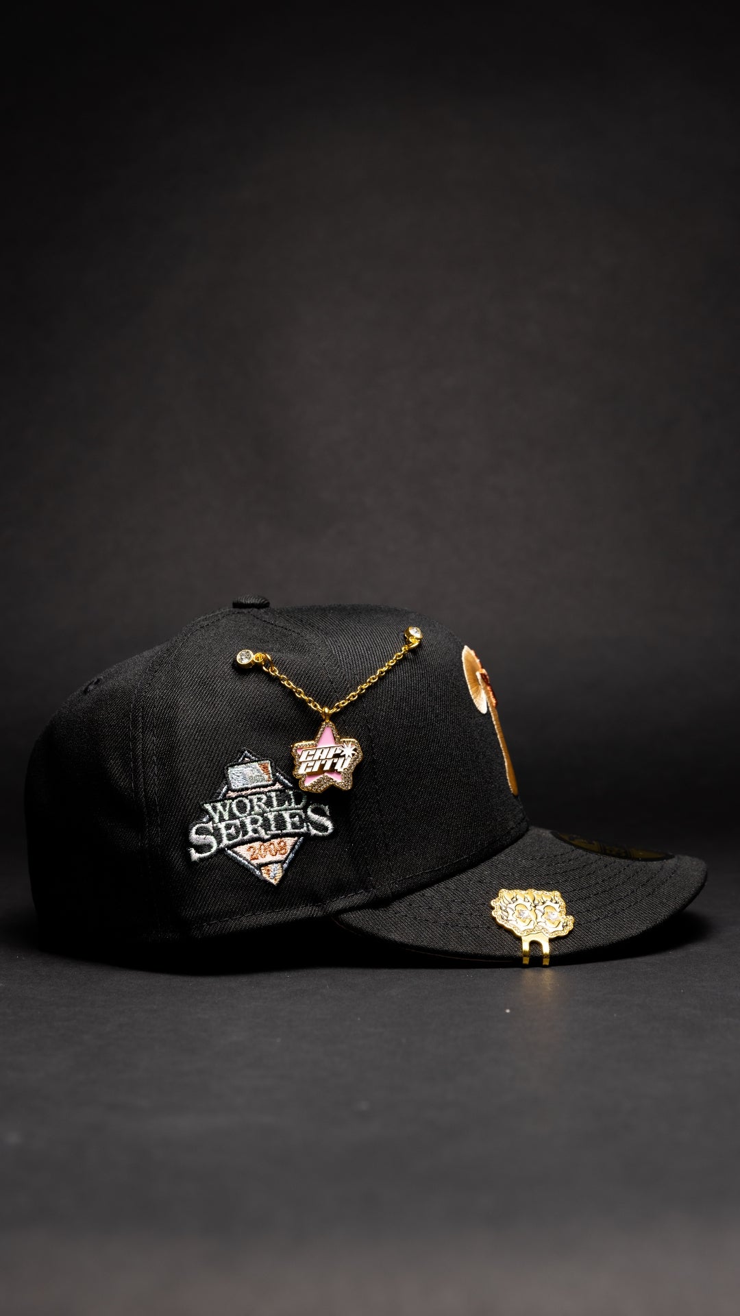 NEW ERA EXCLUSIVE 59FIFTY BLACK PHILADELPHIA PHILLIES W/ WORLD SERIES SIDE PATCH