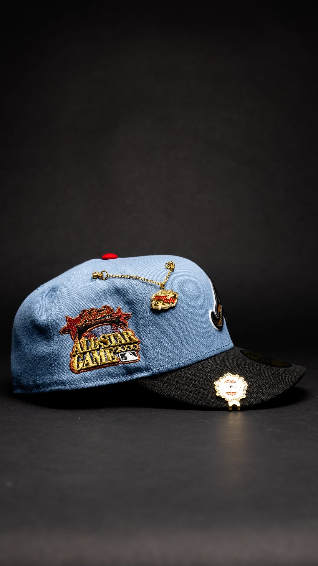 NEW ERA EXCLUSIVE 59FIFTY LIGHT BLUE ATLANTA BRAVES W/ 2000 ALL STAR GAME SIDE PATCH