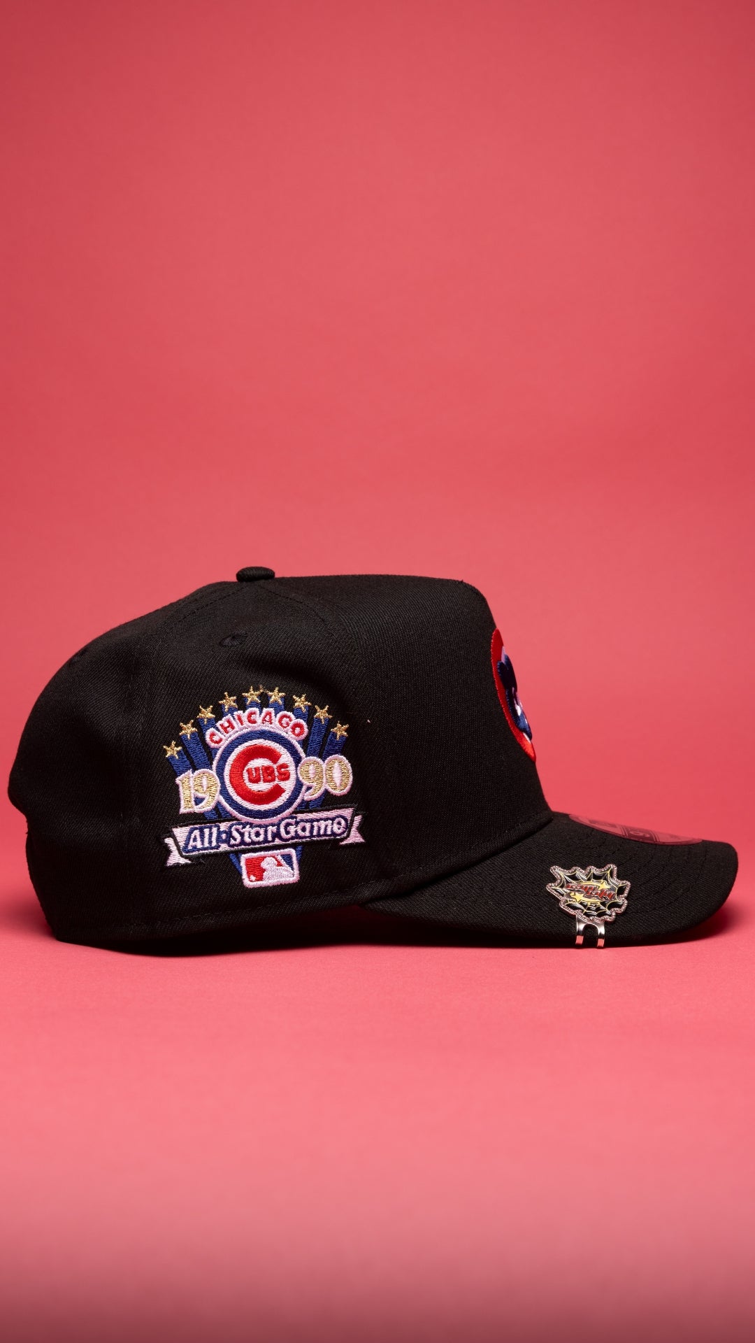 NEW ERA 9FIFTY A-FRAME BLACK CHICAGO CUBS SNAPBACK W/ 1990 ALL STAR GAME SIDE PATCH