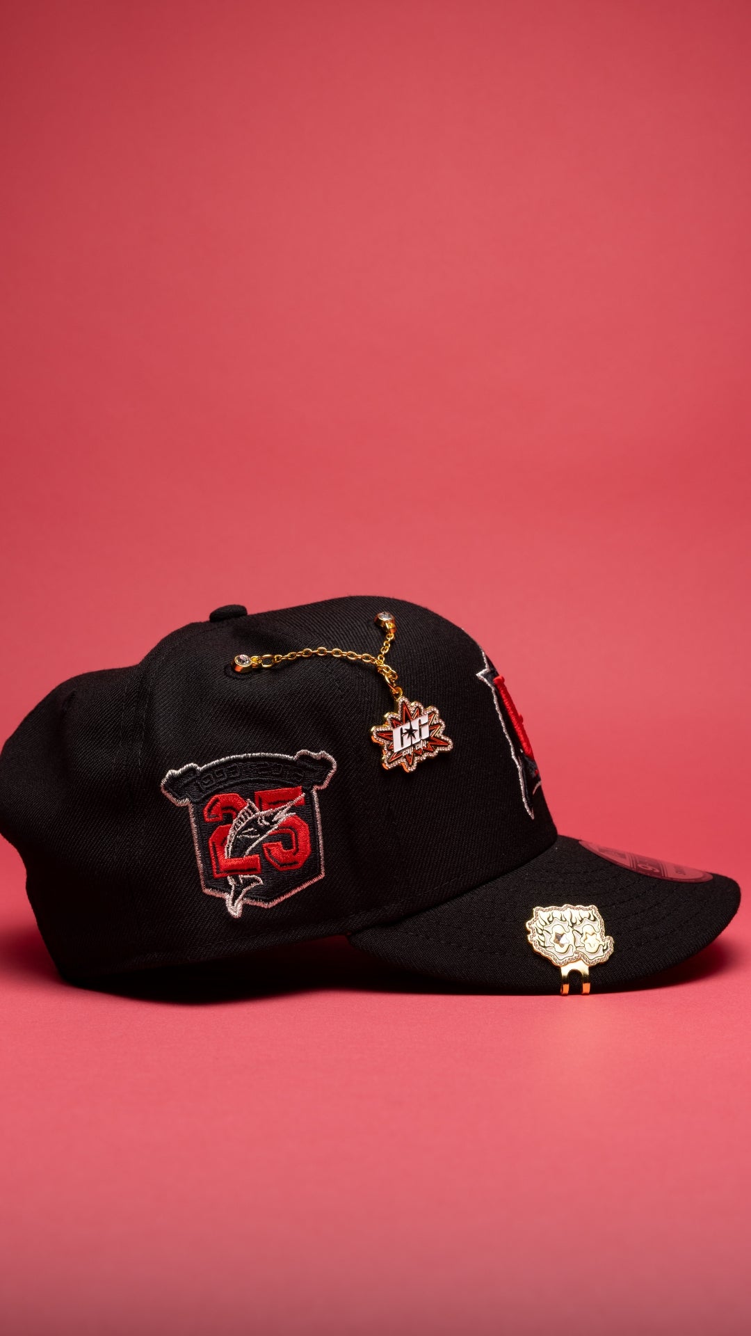 NEW ERA EXCLUSIVE 9FIFTY BLACK FLORIDA MARLINS SNAPBACK W/ 25TH ANNIVERSARY SIDE PATCH