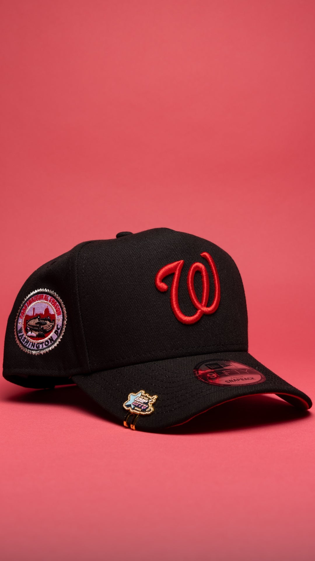 NEW ERA 9FIFTY A-FRAME BLACK WASHINGTON NATIONALS SNAPBACK W/ 2000 INAUGURAL SEASON SIDE PATCH