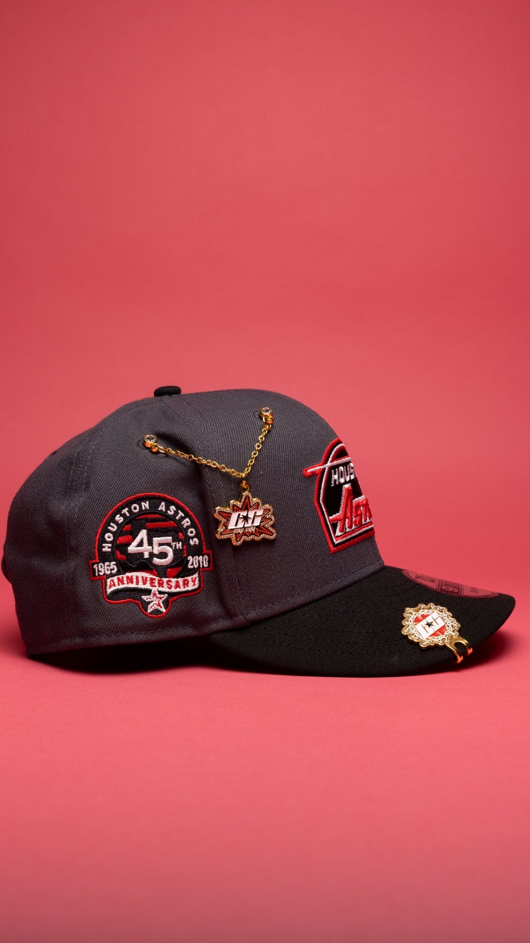 NEW ERA EXCLUSIVE 9FIFTY GREY/BLACK HOUSTON ASTROS SNAPBACK W/ 45TH ANNIVERSARY SIDE PATCH