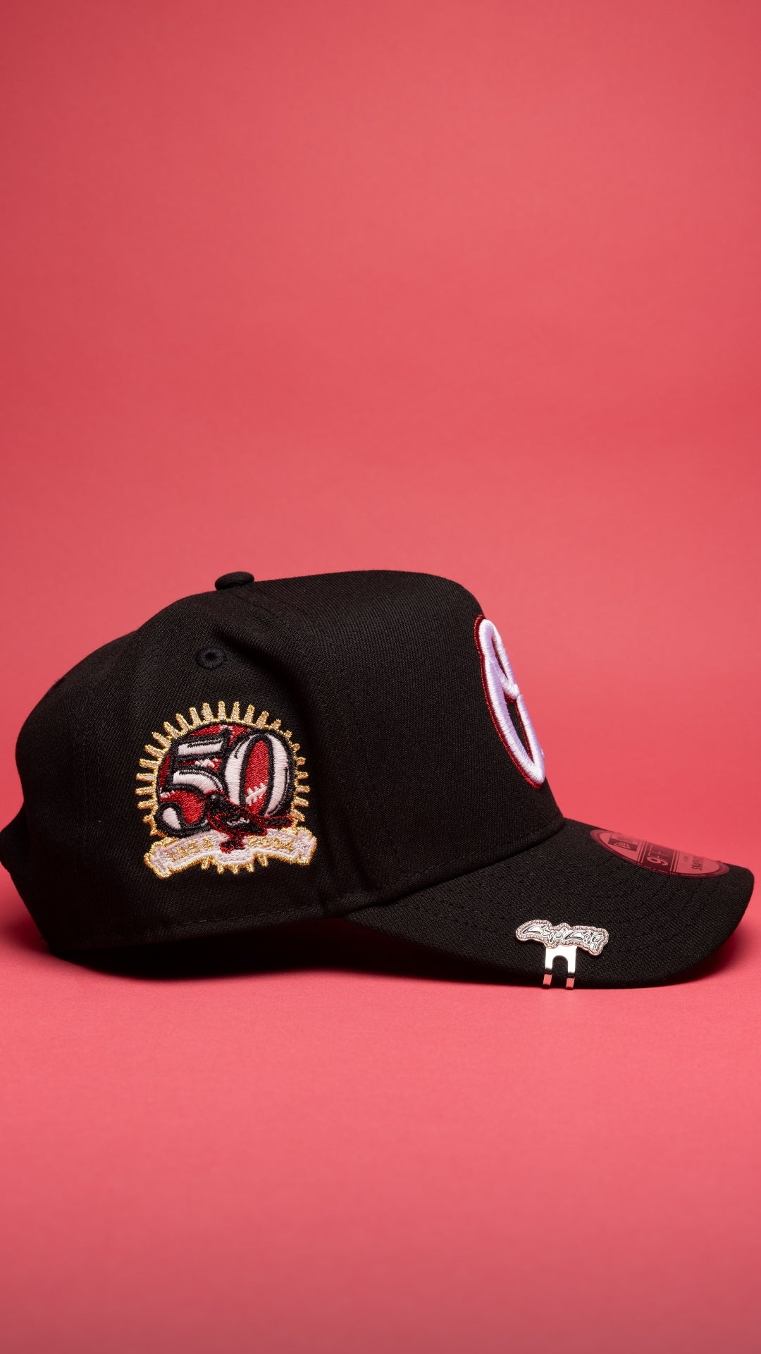 NEW ERA 9FIFTY A-FRAME BLACK BALTIMORE ORIOLES SNAPBACK W/ 50TH ANNIVERSARY SIDE PATCH