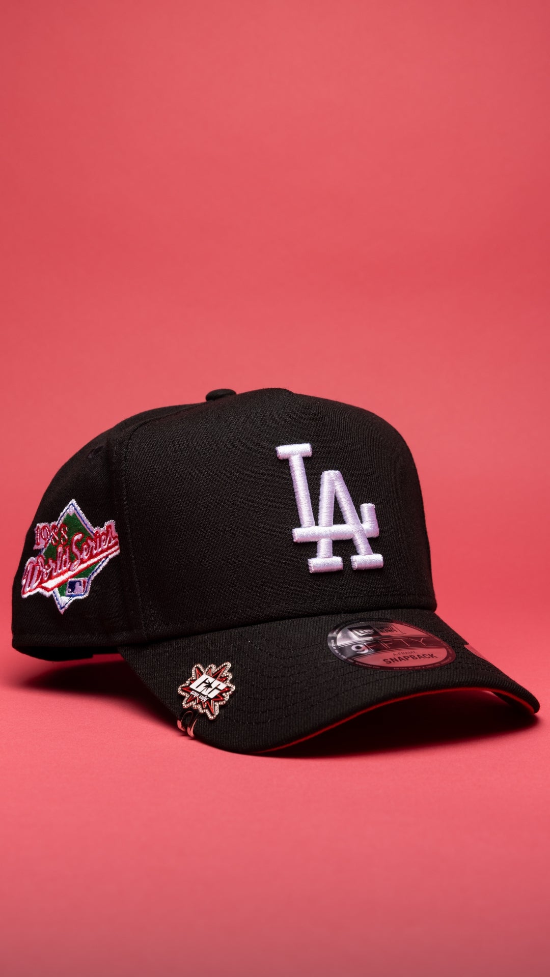 NEW ERA 9FIFTY A-FRAME BLACK LOS ANGELES DODGERS SNAPBACK W/ 1988 WORLD SERIES SIDE PATCH