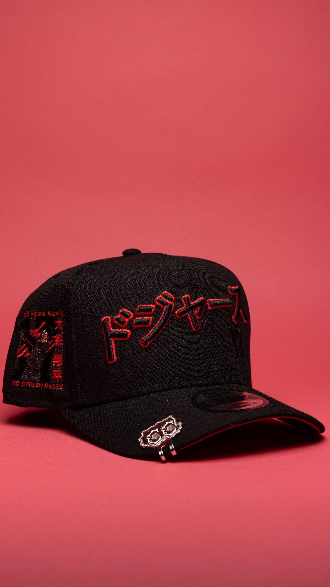 NEW ERA 9FIFTY A-FRAME BLACKED OUT LOS ANGELES DODGERS JAPANESE SCRIPT W/ SHOHEI OHTANI 50-50 CLUB SIDE PATCH