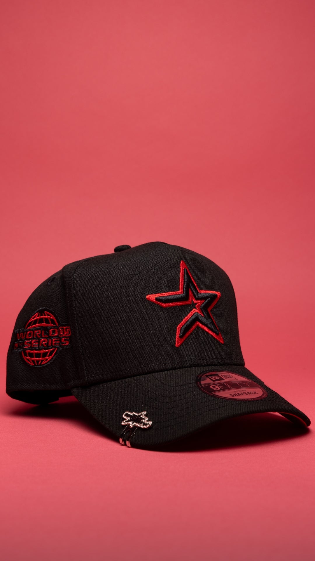 NEW ERA 9FIFTY A-FRAME BLACK HOUSTON ASTROS SNAPBACK W/ 2005 WORLD SERIES SIDE PATCH