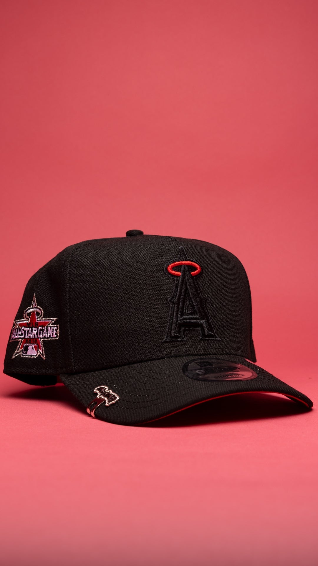 NEW ERA 9FIFTY A-FRAME BLACKED OUT ANAHEIM ANGELS SNAPBACK W/ ALL STAR GAME SIDE PATCH