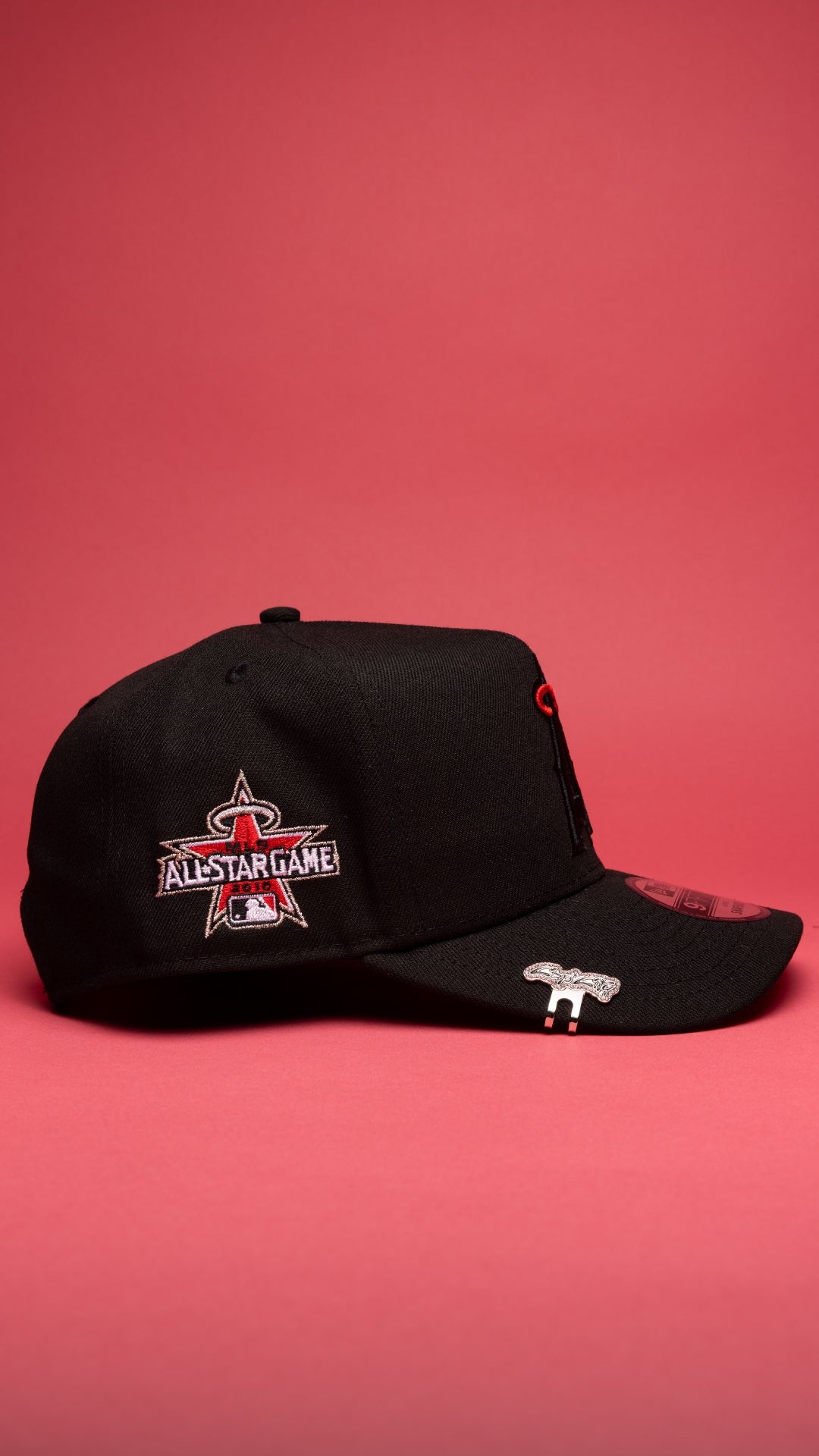 NEW ERA 9FIFTY A-FRAME BLACKED OUT ANAHEIM ANGELS SNAPBACK W/ ALL STAR GAME SIDE PATCH