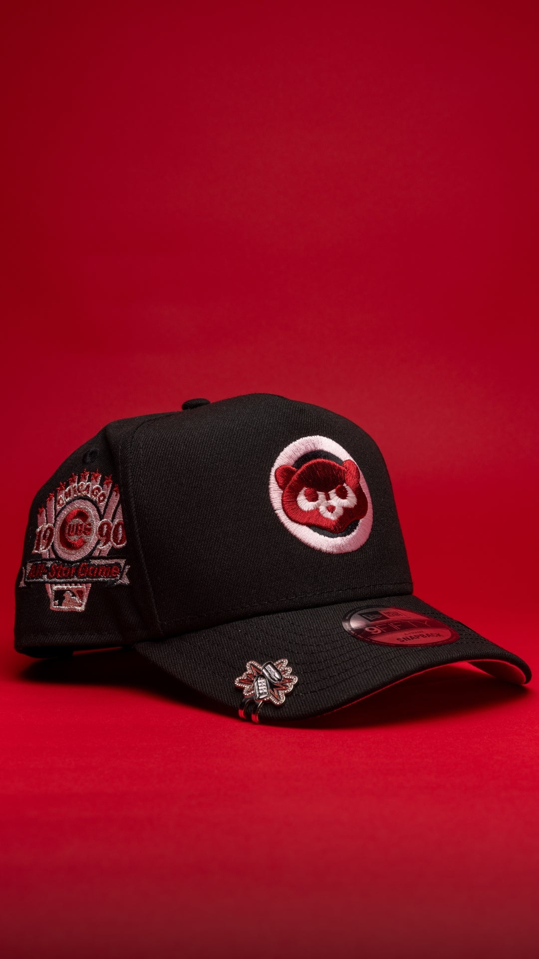 NEW ERA EXCLUSIVE 9FORTY A-FRAME CHROME WHITE/NAVY ATLANTA BRAVES W/ 100TH ANNIVERSARY SIDE PATCH