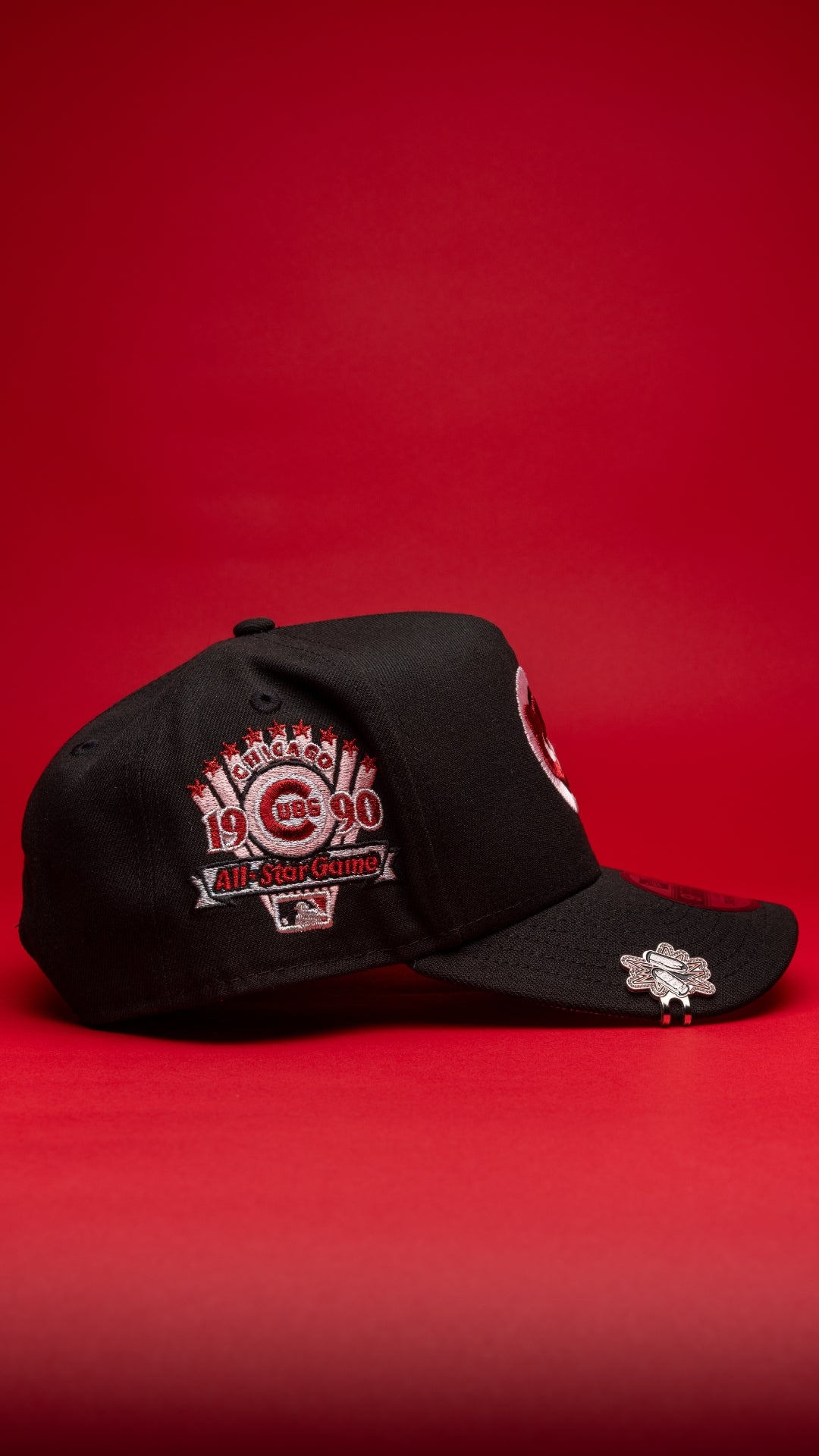 NEW ERA EXCLUSIVE 9FORTY A-FRAME CHROME WHITE/NAVY ATLANTA BRAVES W/ 100TH ANNIVERSARY SIDE PATCH