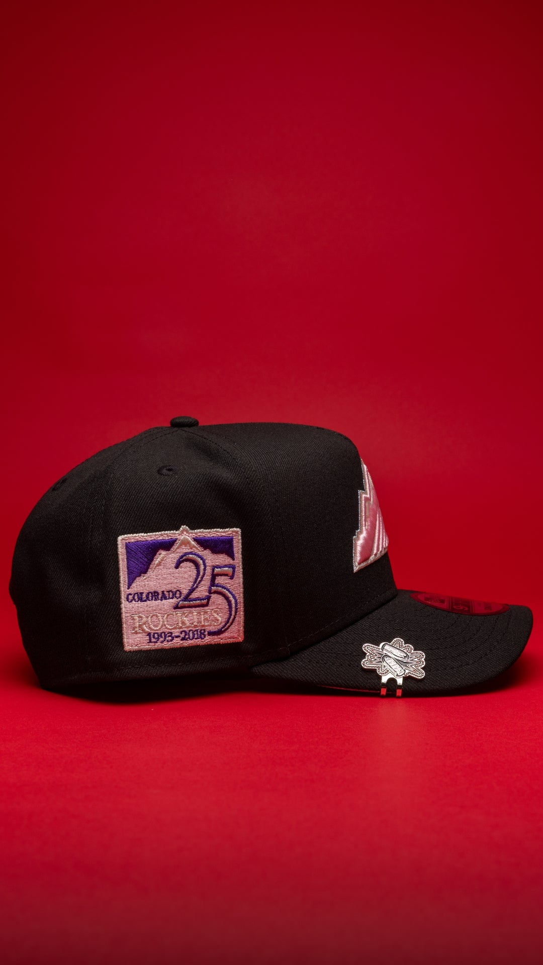 NEW ERA 9FIFTY A-FRAME BLACK COLORADO ROCKIES SNAPBACK W/ 25TH ANNIVERSARY SIDE PATCH