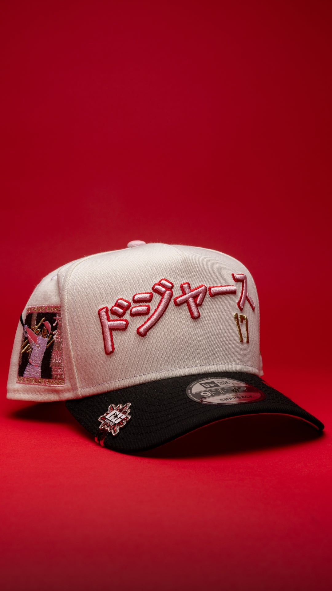 NEW ERA 9FIFTY A-FRAME CHROME/BLACK LOS ANGELES DODGERS JAPANESE SCRIPT W/ SHOHEI OHTANI 50-50 CLUB SIDE PATCH