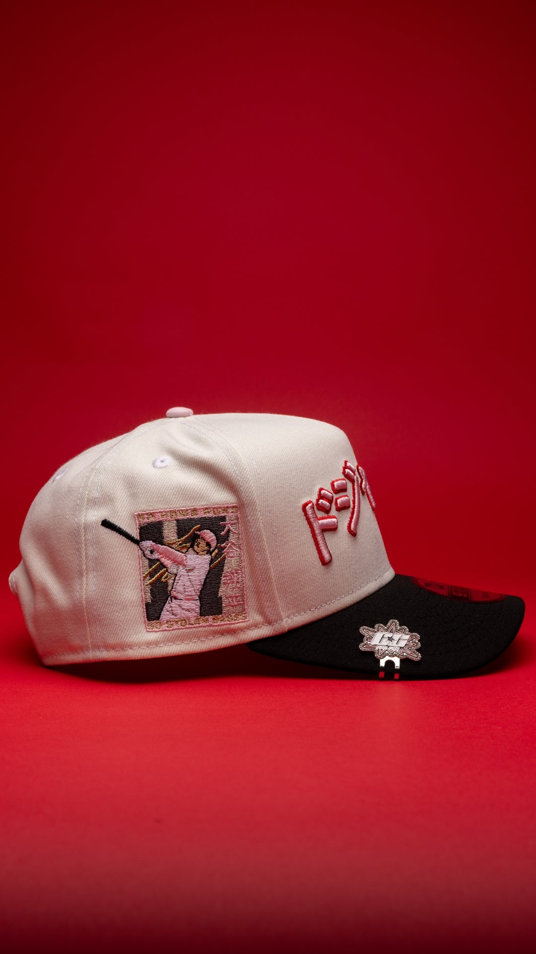 NEW ERA 9FIFTY A-FRAME CHROME/BLACK LOS ANGELES DODGERS JAPANESE SCRIPT W/ SHOHEI OHTANI 50-50 CLUB SIDE PATCH