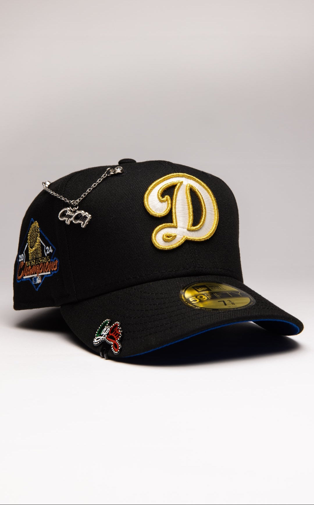 EXCLUSIVO DE NEW ERA 59FIFTY CHROME BLANCO/AZUL TEXAS RANGERS CON 40 ANIVERSARIO 