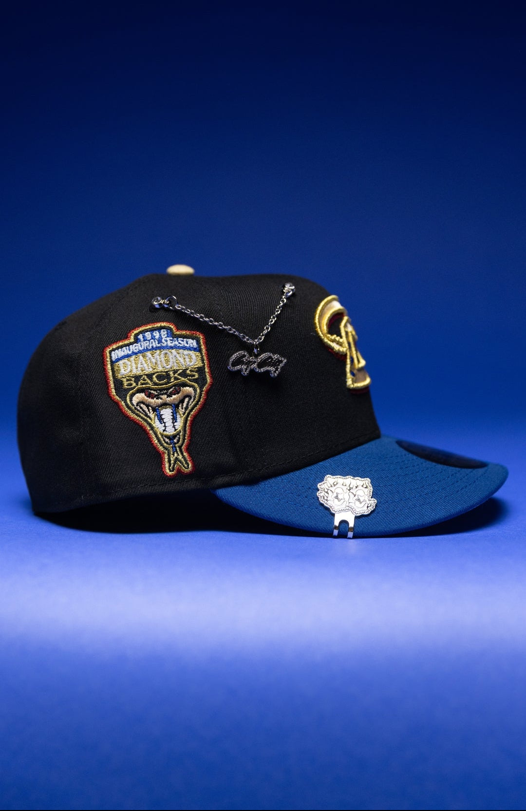 NEW ERA EXCLUSIVE 59FIFTY BLACK/NAVY ARIZONA DIAMONDBACKS W/ 1998 INAUGURAL SEASON SIDE PATCH