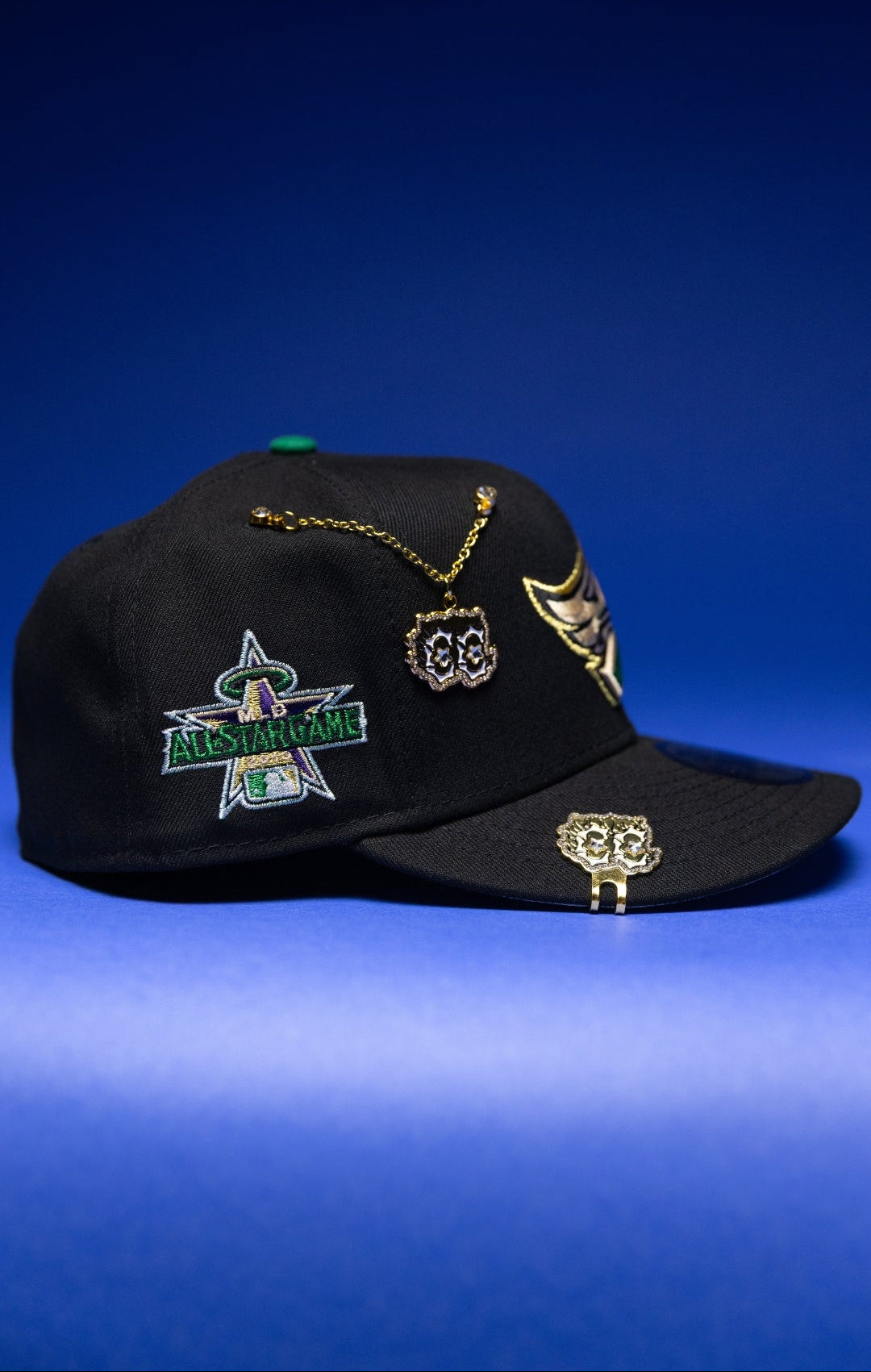 NEW ERA EXCLUSIVE 59FIFTY BLACK ANAHEIM ANGELS W/ 2019 ALL STAR GAME SIDE PATCH